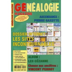 Généalogie Magazine n° 261 – juillet-août 2006