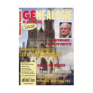 Généalogie Magazine N° 249 - Juin 2005