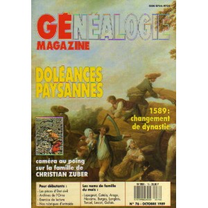 Généalogie Magazine n° 076 – octobre 1989