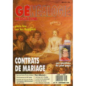 Généalogie Magazine n° 077 – novembre 1989