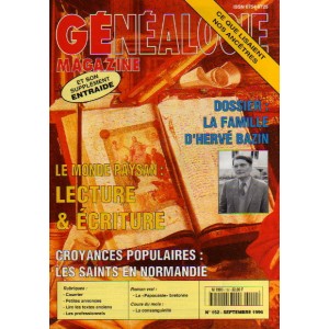 Généalogie Magazine n° 152 – septembre 1996