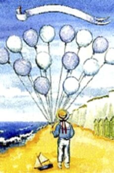 Arbre ballons modèle garçon : paysage de plage
